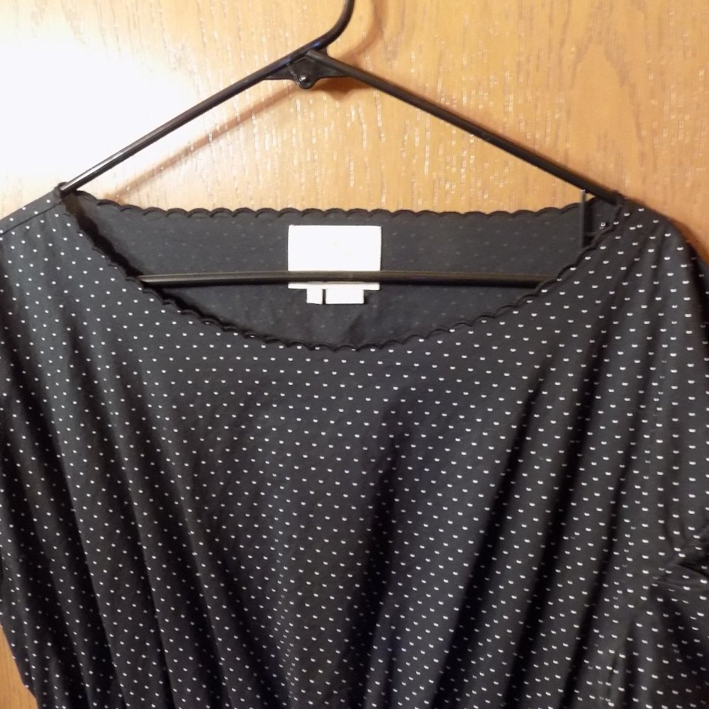 Pin Dot Scallop Poplin Dress